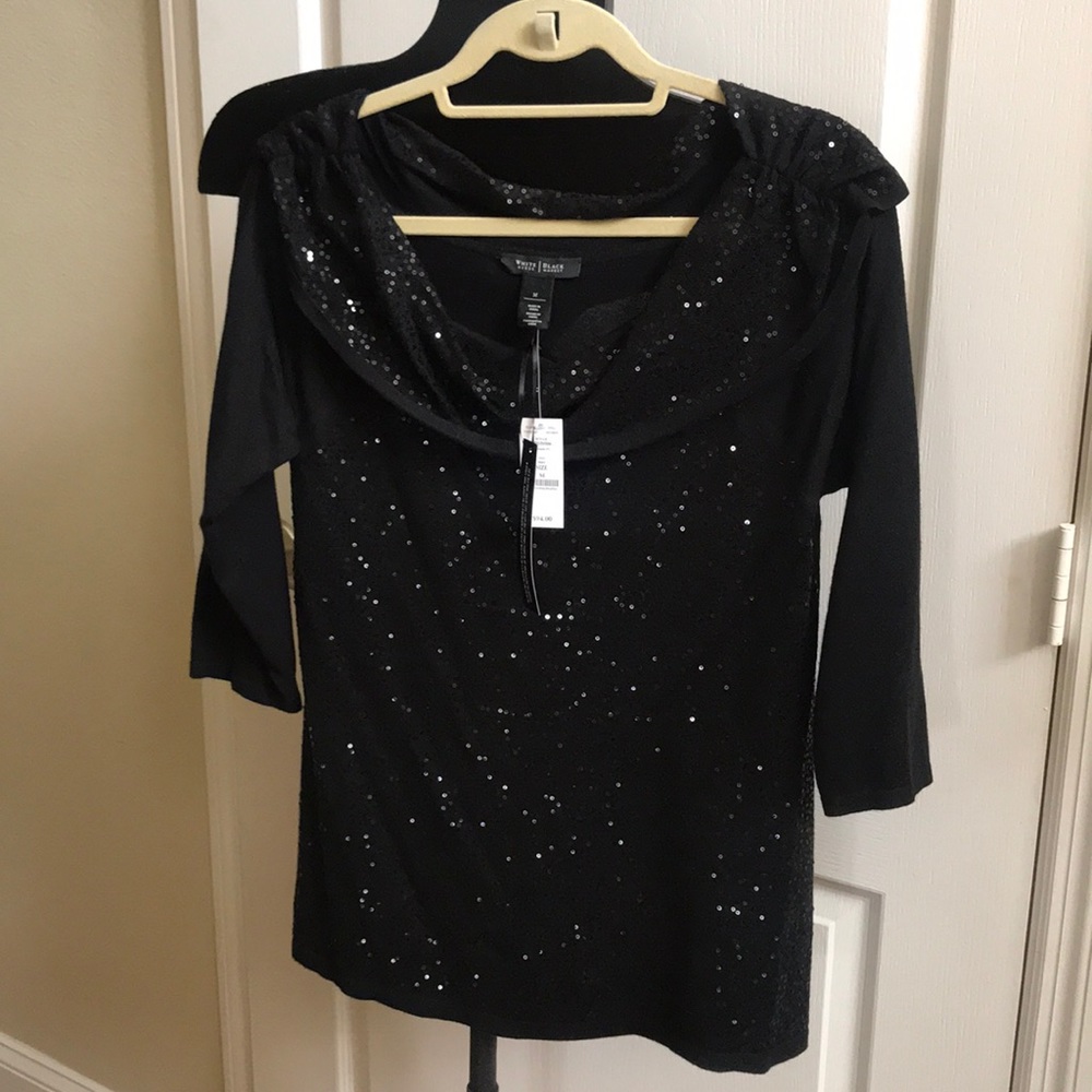 White House Black Market sequin top/light sweater